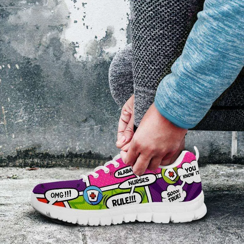 Alabama Nurses Rule! Comic Strip Design Running Shoes