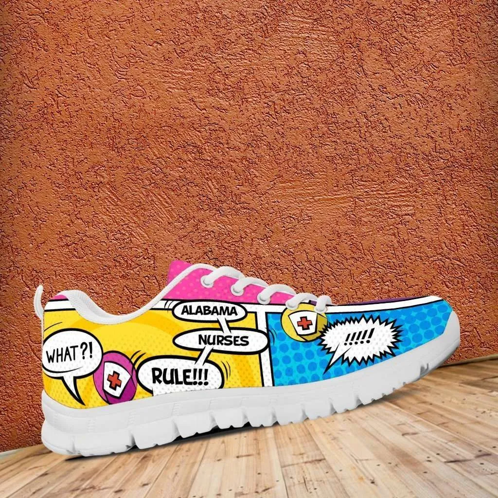 Alabama Nurses Rule! Comic Strip Design Running Shoes