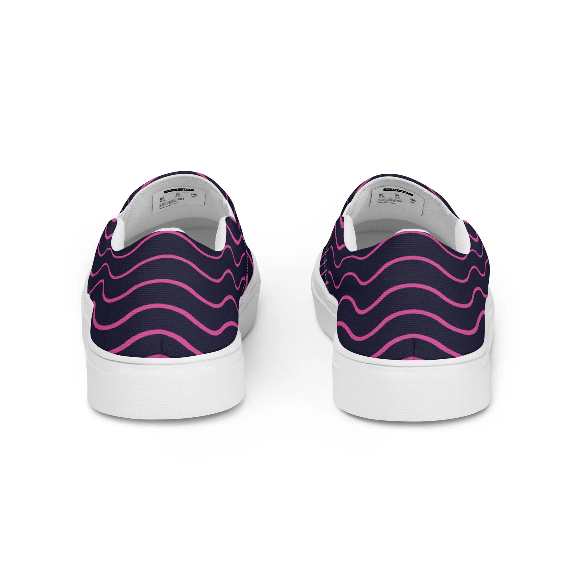BE LIKE WATER Men’s Slip-On Canvas Shoes (Pink Lines)