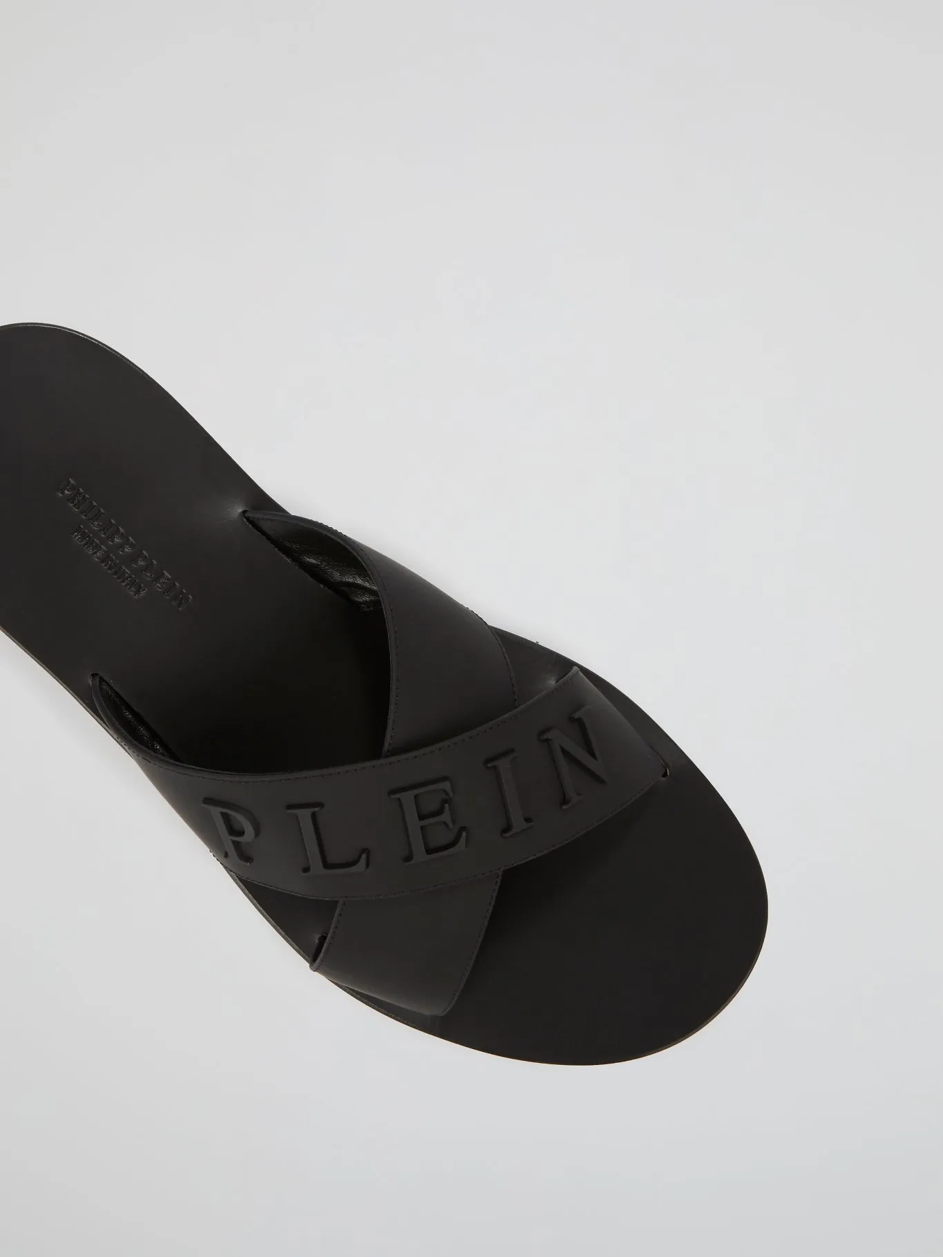 Black Logo Criss Cross Sandals