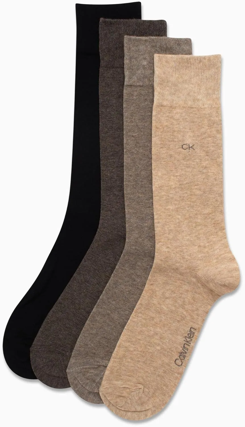 Calvin Klein Men's Dress Socks - Cotton Blend Crew Socks: Patterns and Solids (4 Pack)
