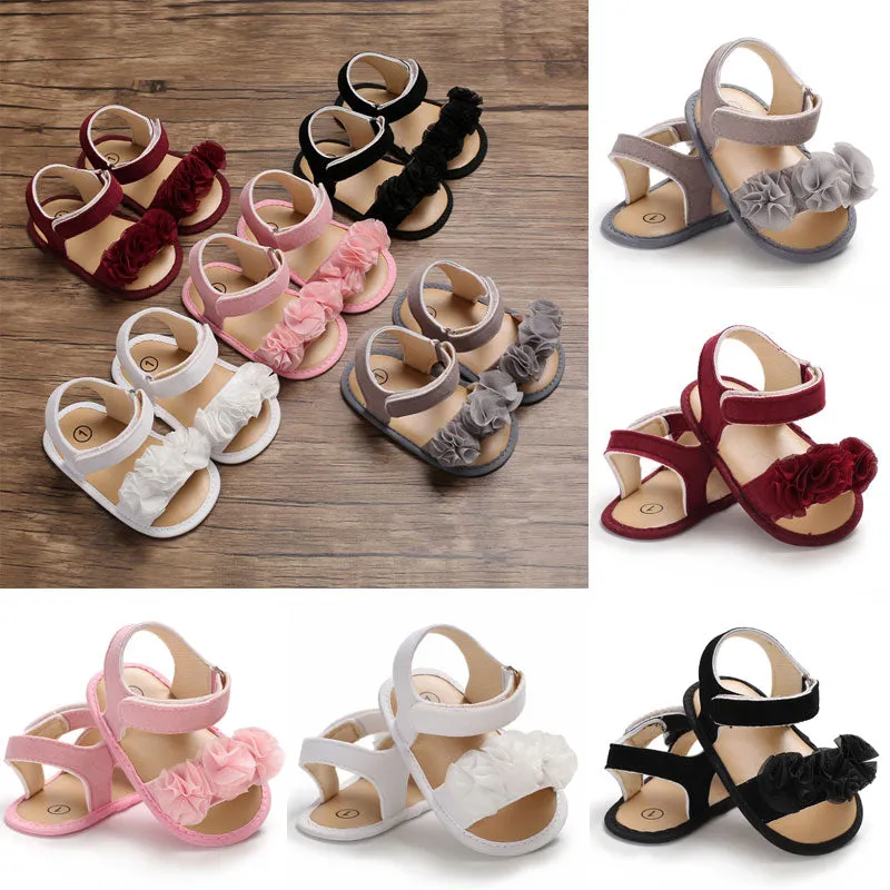 Children Summer Clogs 0-18M Newborn Infant Baby Girl Princess Floral Sandals Sneakers Toddler Soft Crib Walkers Shoes.