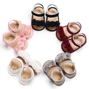 Children Summer Clogs 0-18M Newborn Infant Baby Girl Princess Floral Sandals Sneakers Toddler Soft Crib Walkers Shoes.