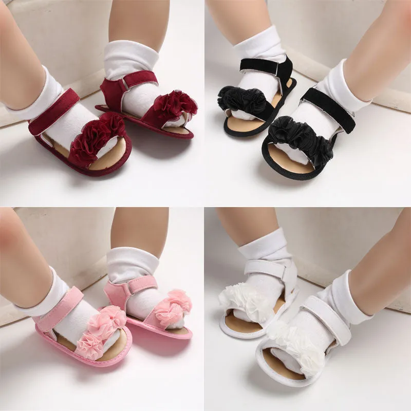 Children Summer Clogs 0-18M Newborn Infant Baby Girl Princess Floral Sandals Sneakers Toddler Soft Crib Walkers Shoes.