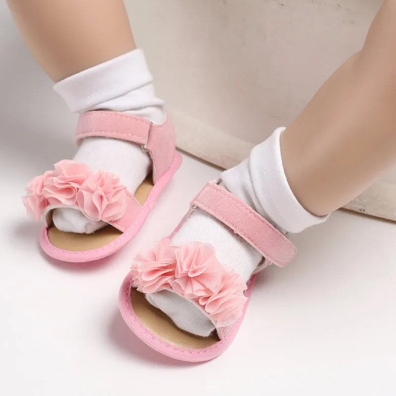 Children Summer Clogs 0-18M Newborn Infant Baby Girl Princess Floral Sandals Sneakers Toddler Soft Crib Walkers Shoes.
