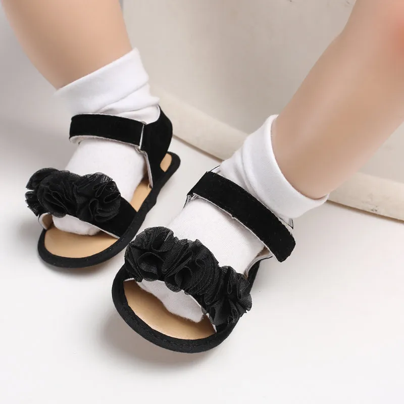 Children Summer Clogs 0-18M Newborn Infant Baby Girl Princess Floral Sandals Sneakers Toddler Soft Crib Walkers Shoes.