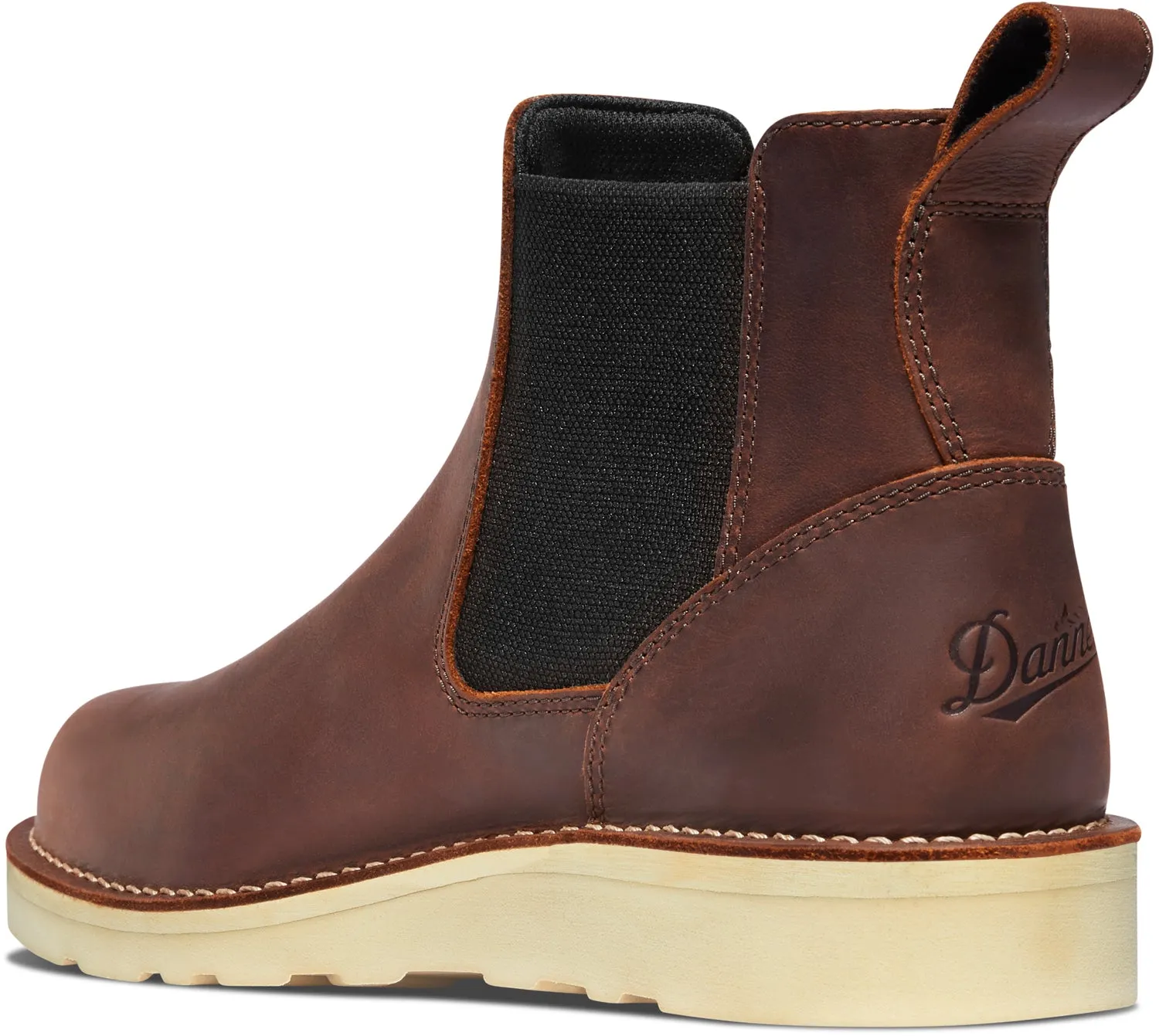 Danner Mens Bull Run Chelsea Wedge ST Brown Leather Work Boots