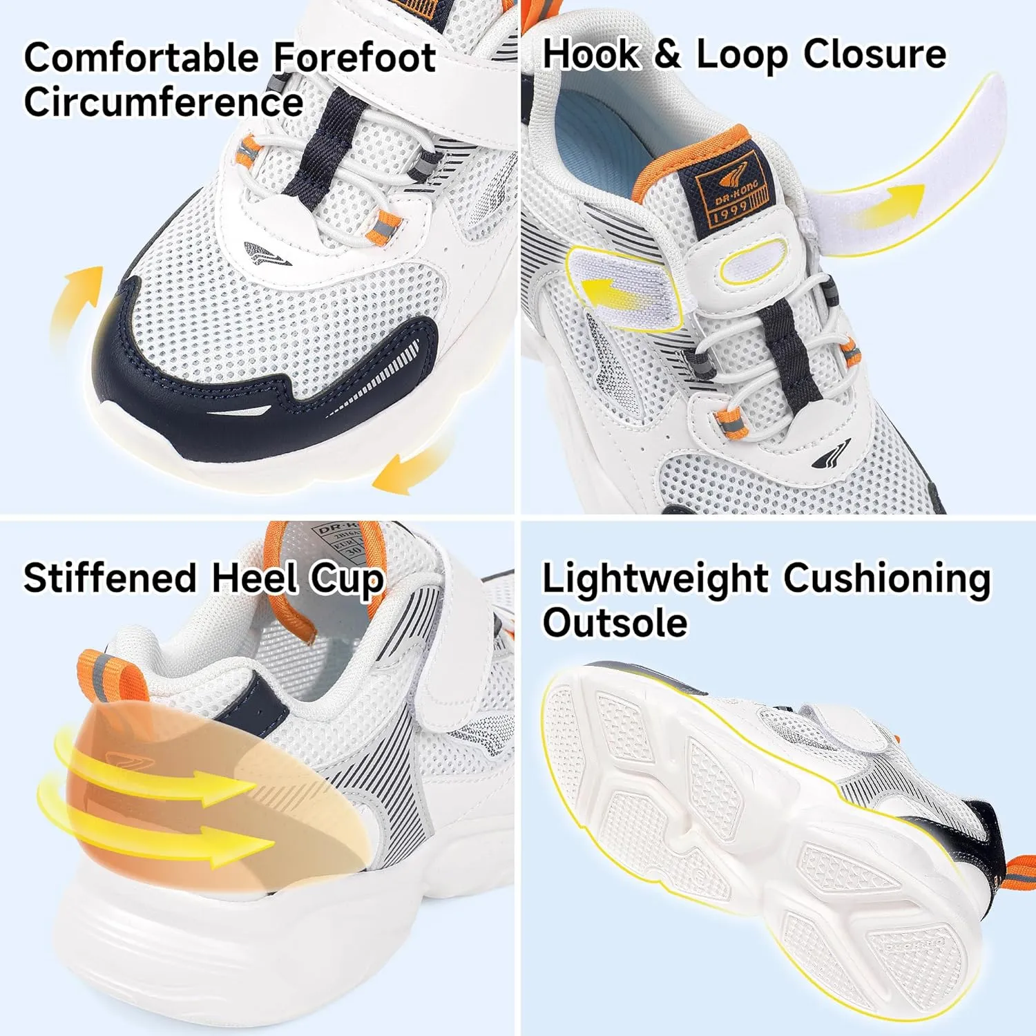 Dr Kong Toddler Shoes Kids Shoes for Boys and Girls Lightweight Durable Casual Athletic Kids Sneakers for Toddlers and Little Kids