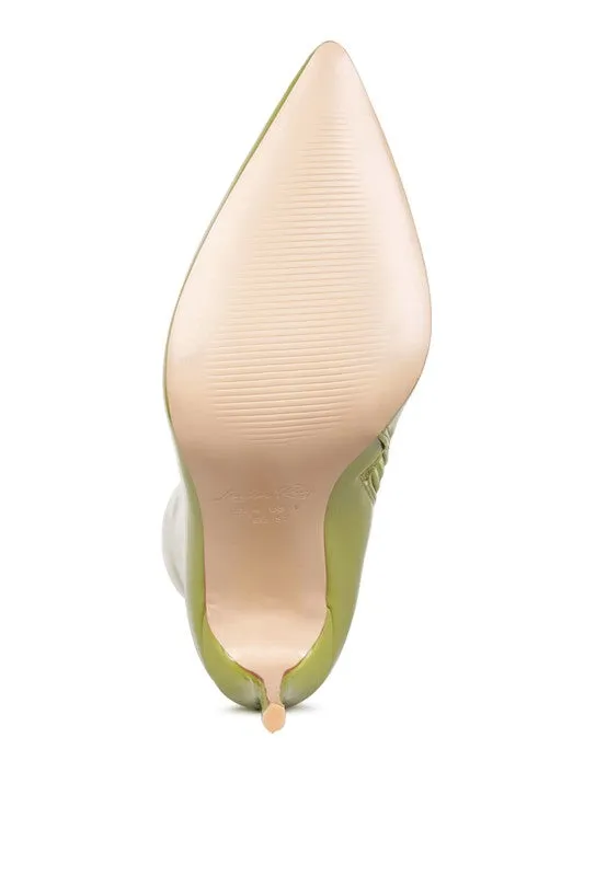 Eclectic Neon Pink Patent Leather Stiletto High Heel Boots