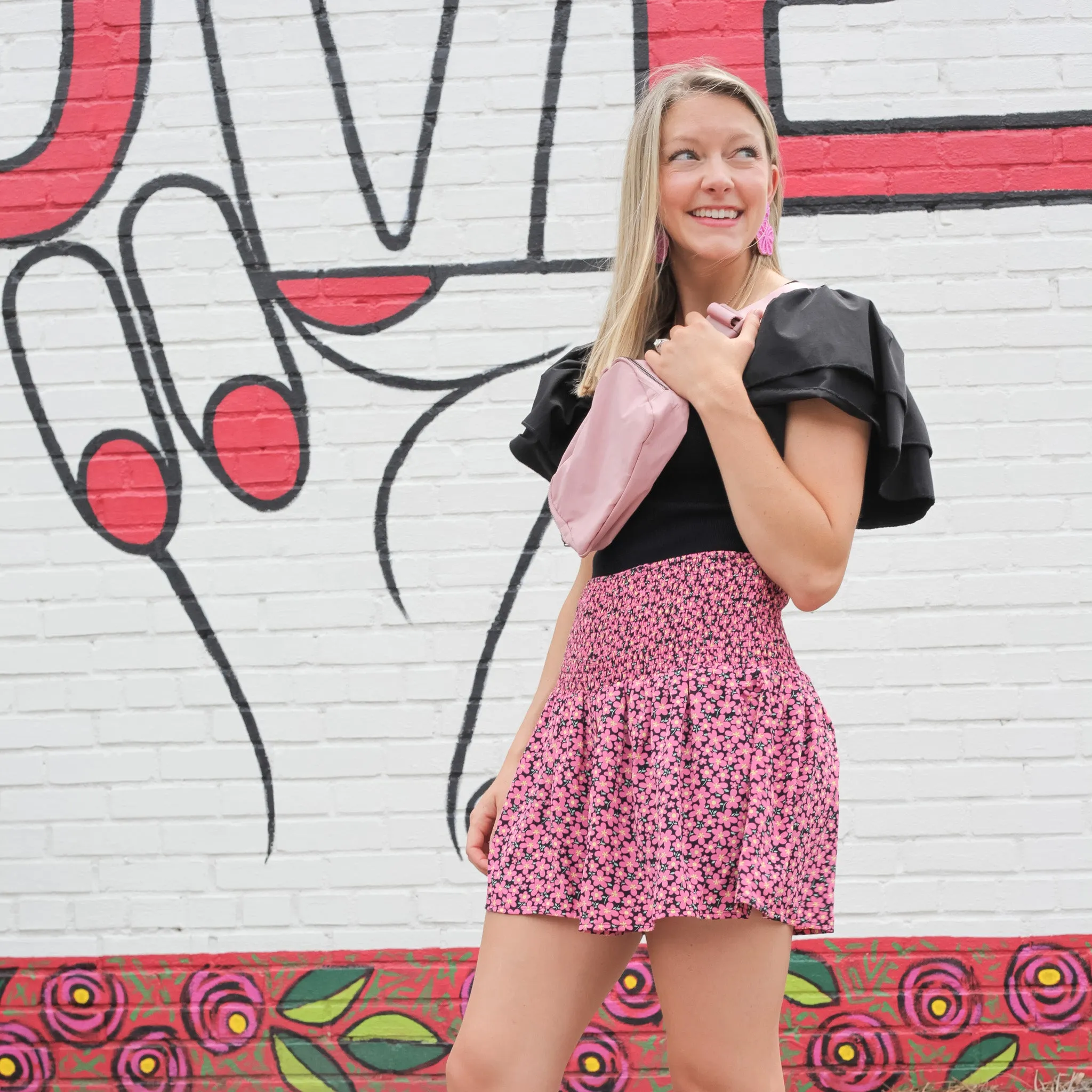 FINAL SALE Flowers and Rouge Pink Skorts