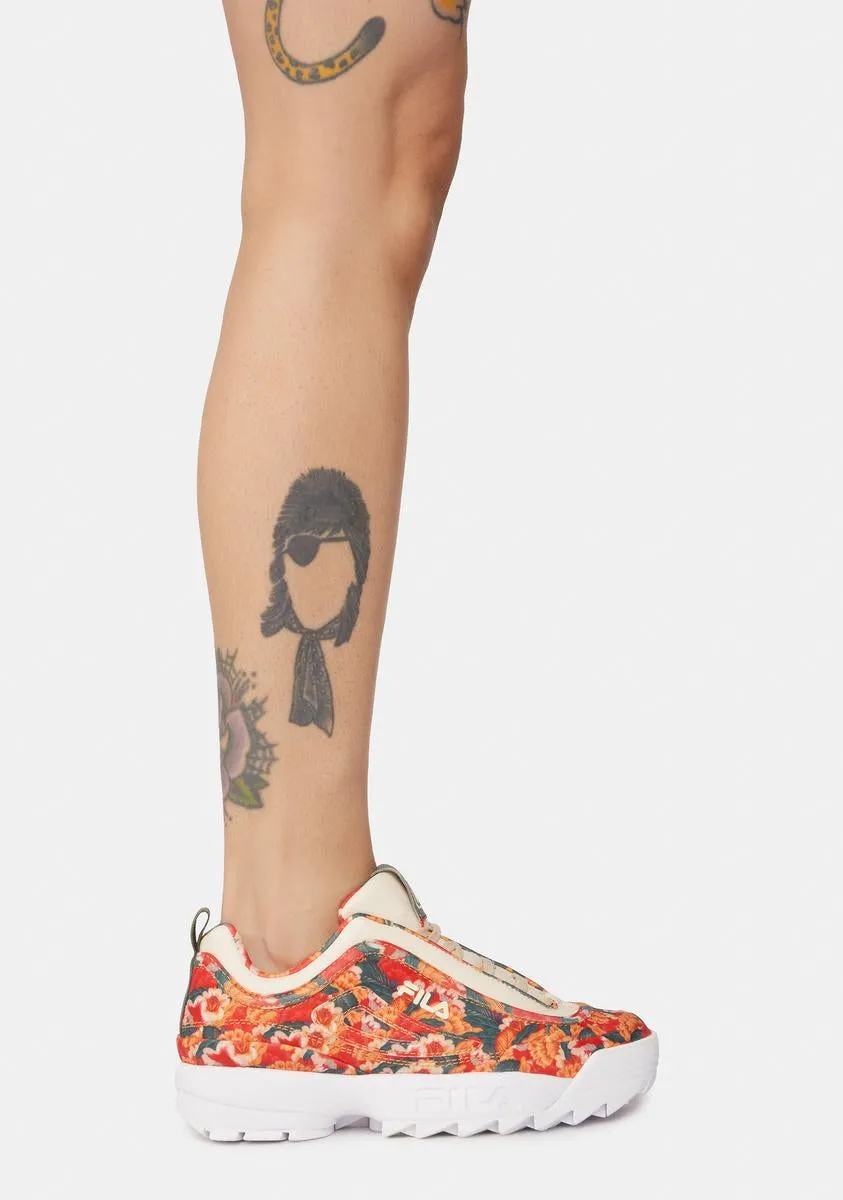 Floral Print Disruptor Zero Sneakers