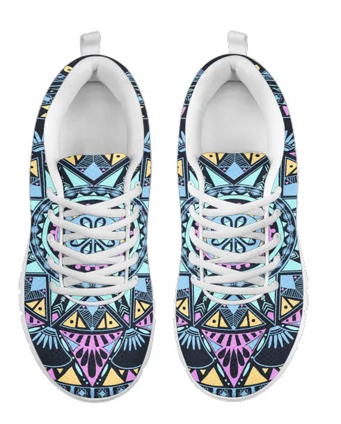 Geo Mandala Women`s Athletic Sneakers