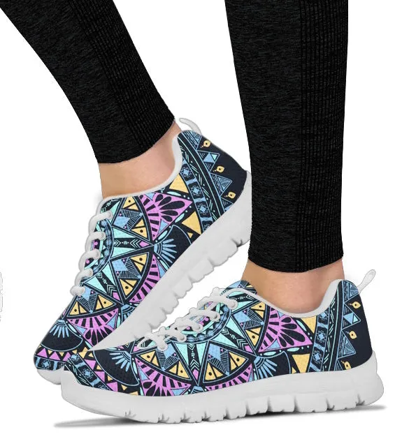 Geo Mandala Women`s Athletic Sneakers