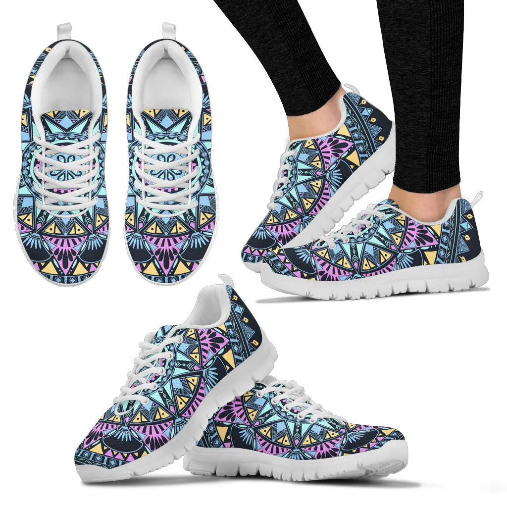 Geo Mandala Women`s Athletic Sneakers