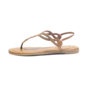 Graceland Flat Sandals Leather Brown Colour For Women