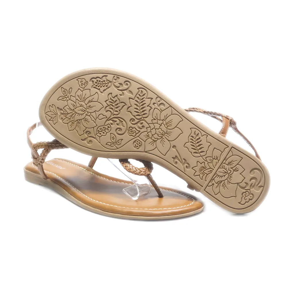 Graceland Flat Sandals Leather Brown Colour For Women