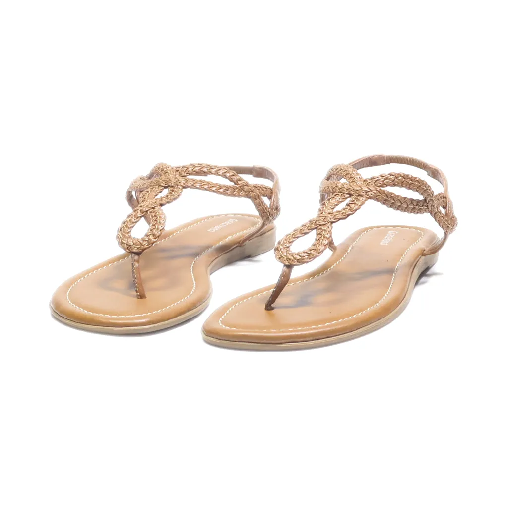 Graceland Flat Sandals Leather Brown Colour For Women