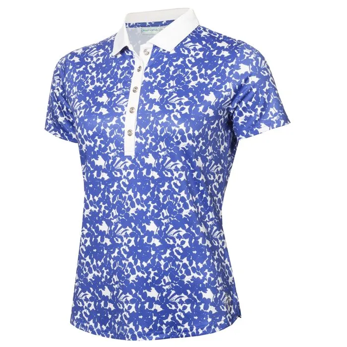 Green Lamb Ladies Melanie Printed Golf Polo Shirt SG23960