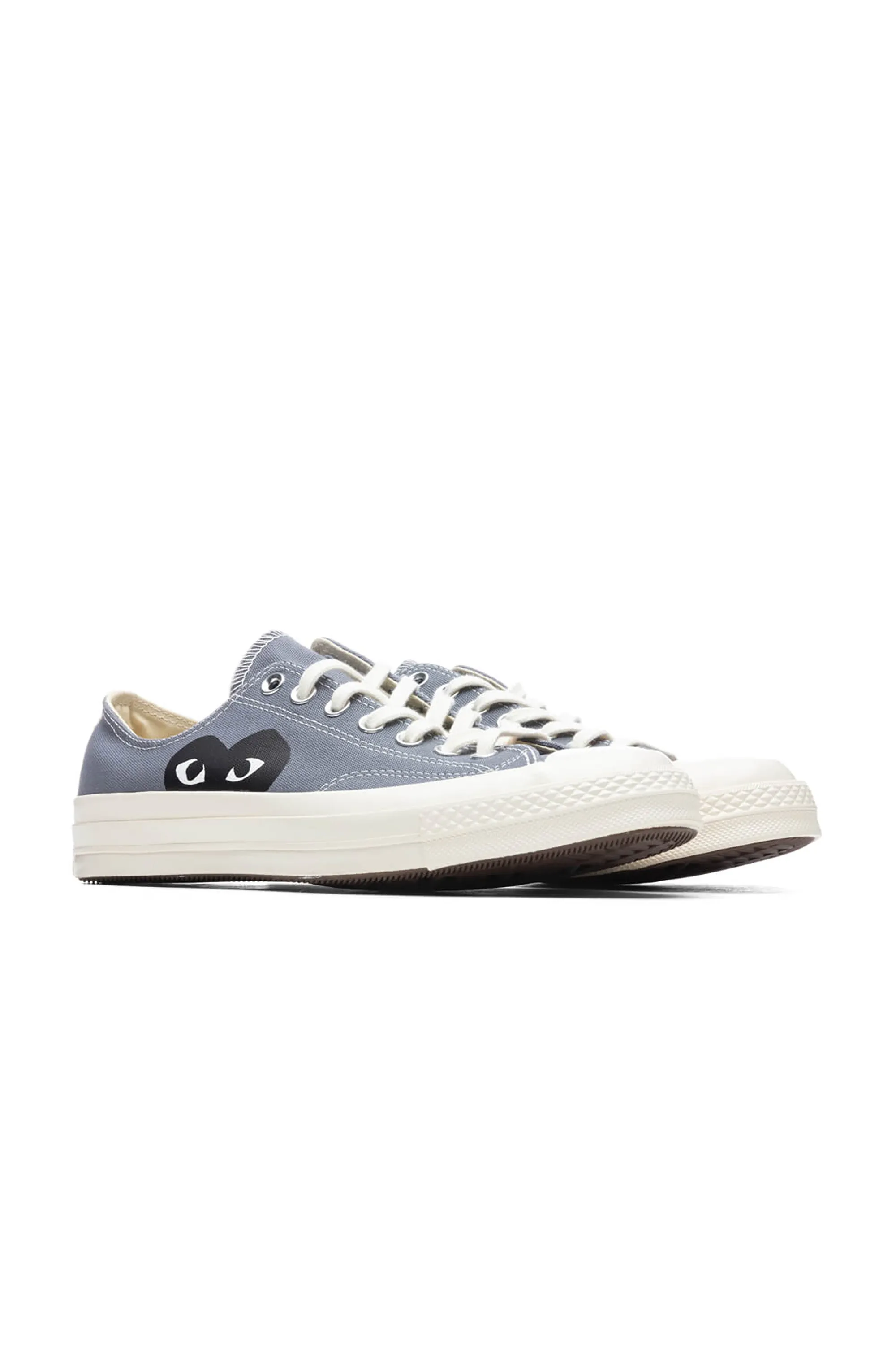 Grey CDG Play x Converse Black Heart Low Top Sneakers