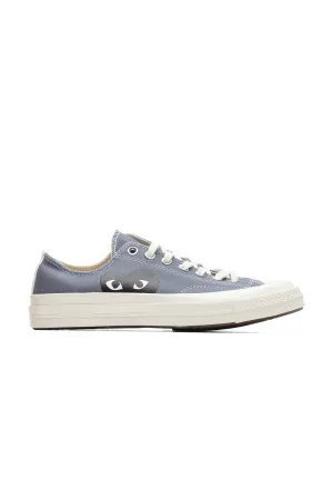Grey CDG Play x Converse Black Heart Low Top Sneakers