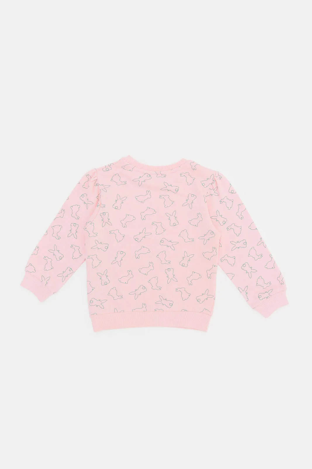 Infant Girls Pink And Teal Sweatshirt Set (2 Piece)