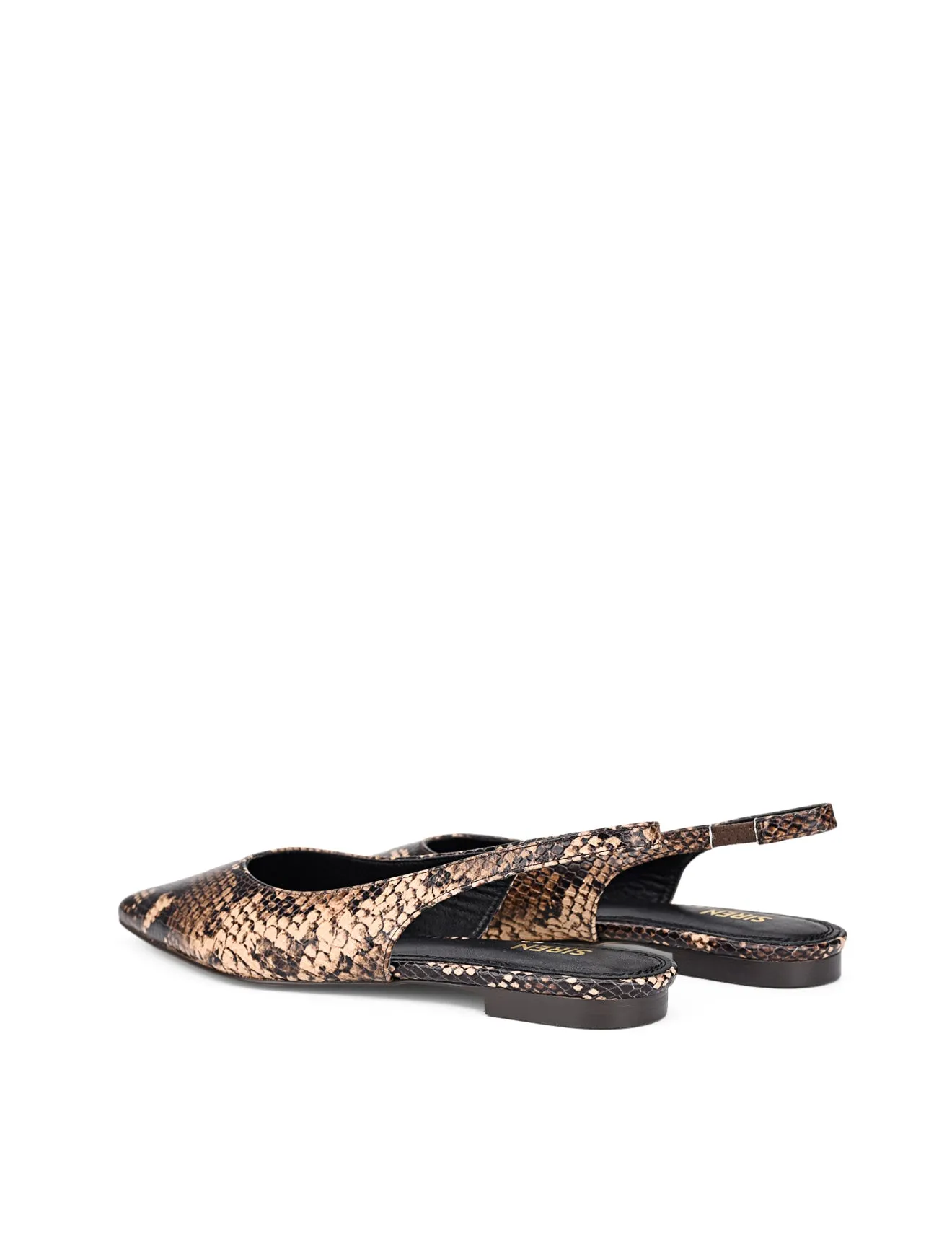 Lorie Slingback Flats - Brown Snake Leather
