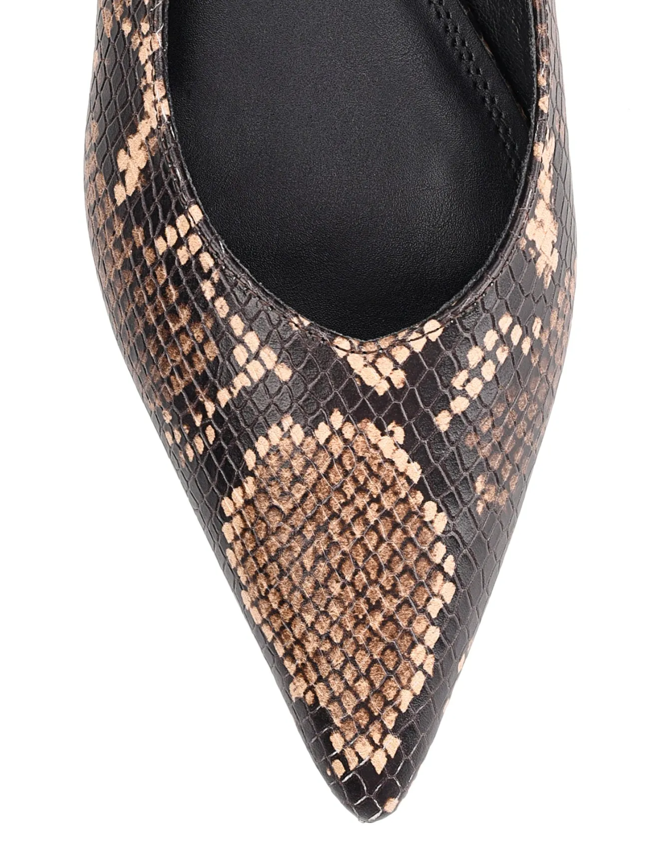 Lorie Slingback Flats - Brown Snake Leather