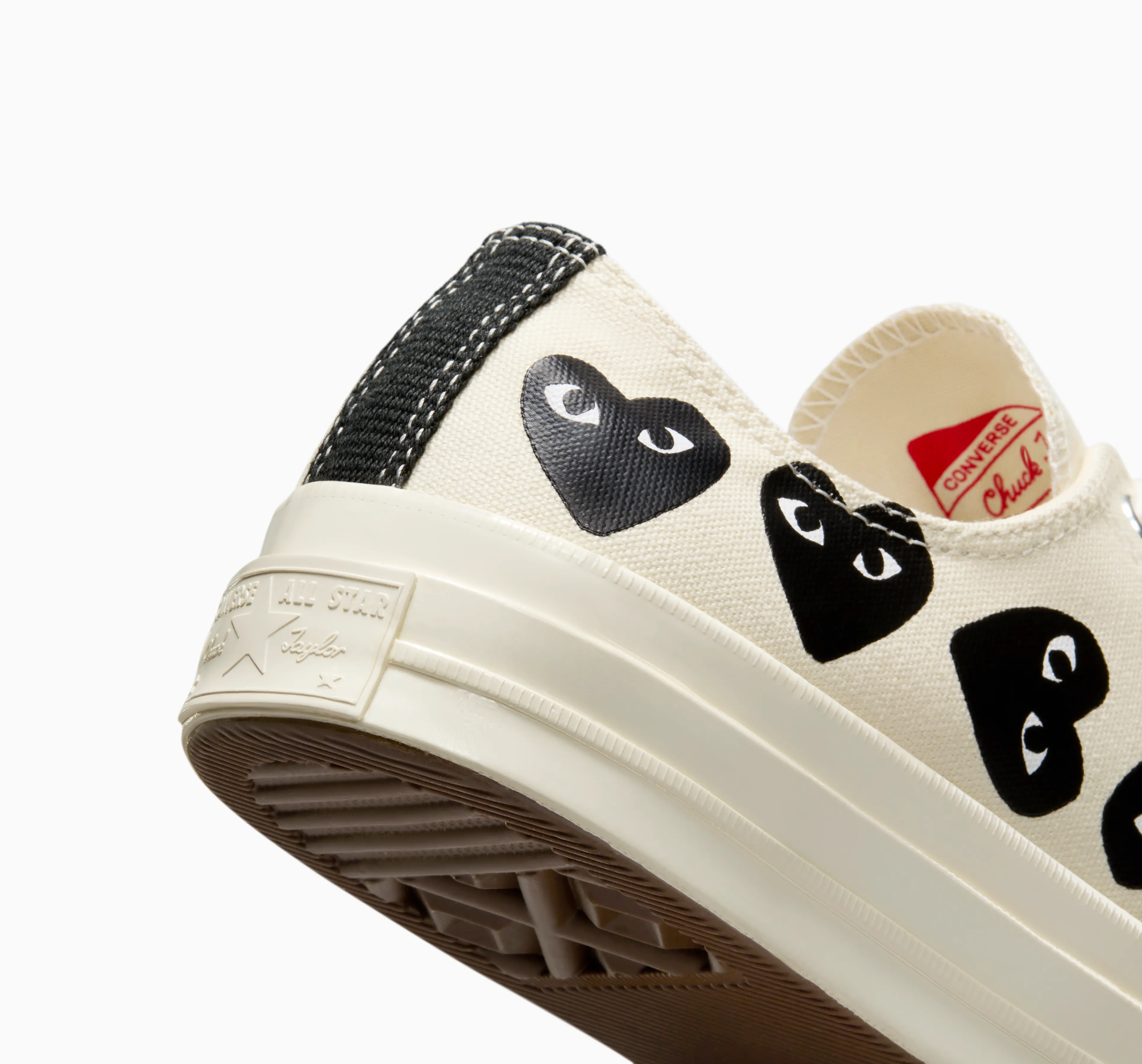 Multi Black Heart Chuck Taylor All Star '70 Low Sneakers (White)