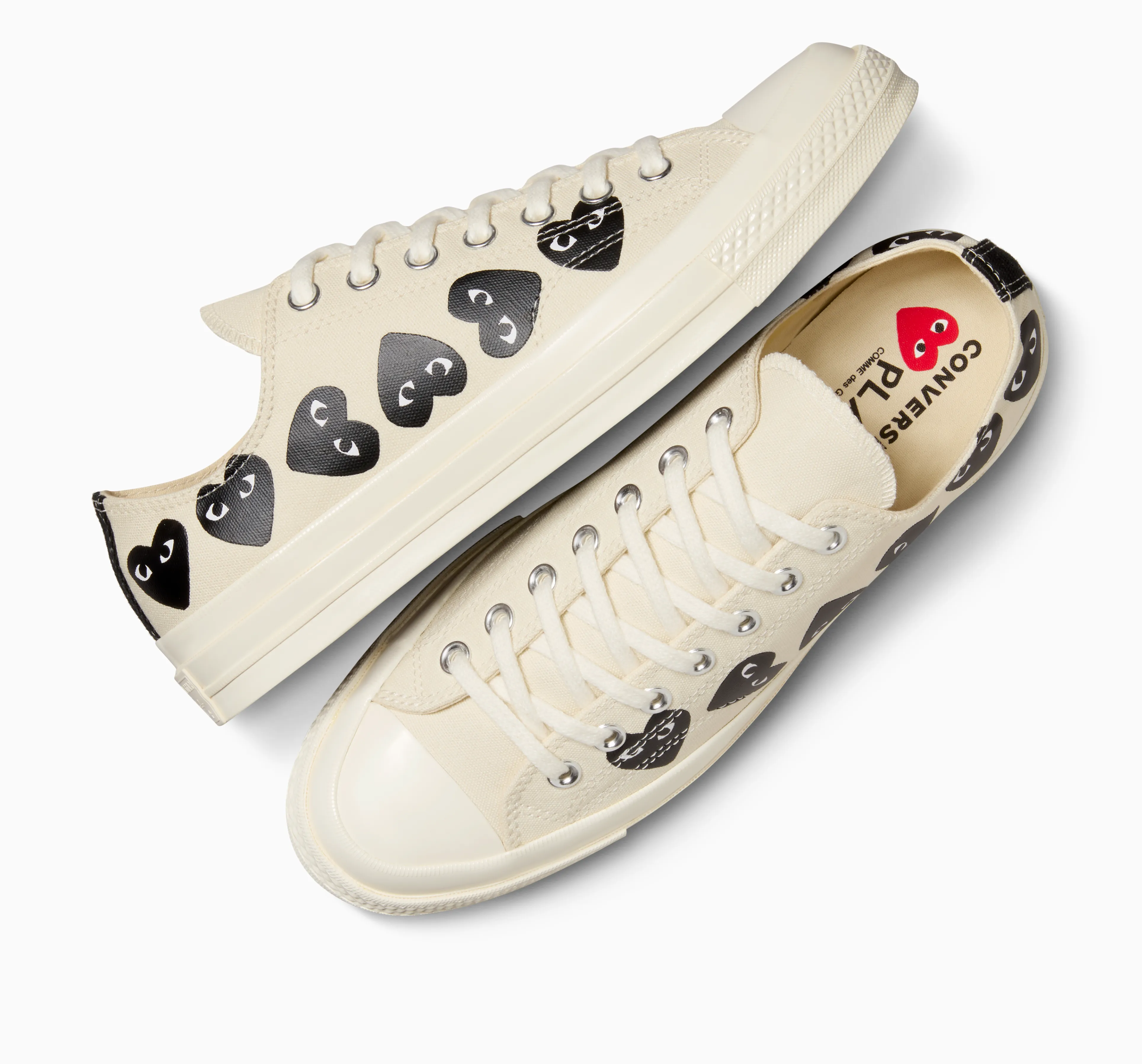 Multi Black Heart Chuck Taylor All Star '70 Low Sneakers (White)