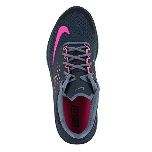 NIKE WOMEN'S FS LITE RUN 2 CROSS-COUNTRY RUNNING SHOE, CLASSIC CHARCOAL/PINK POW-BLUE GRAPHITE, 8 M US