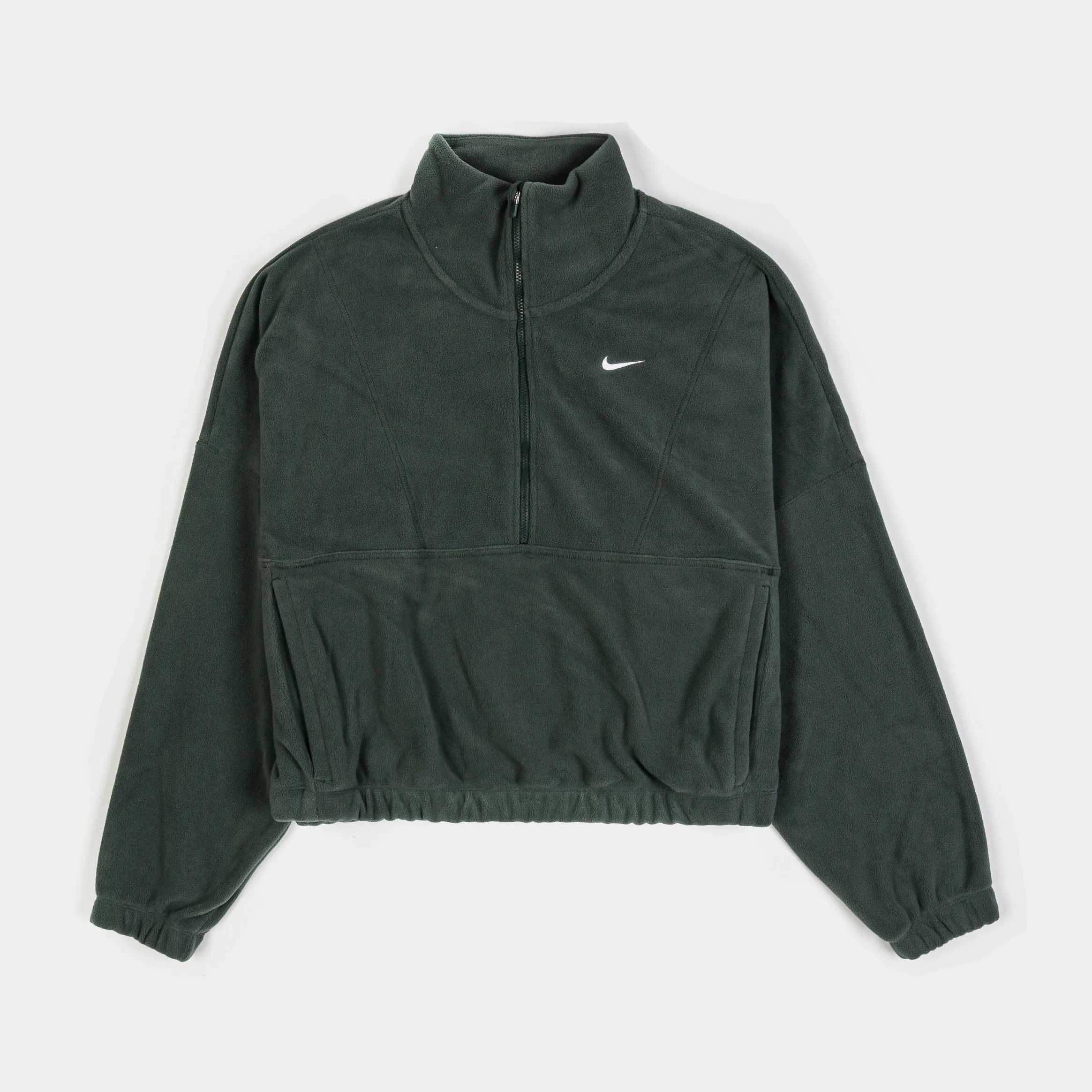 Therma Fit Oversized Fleece Half Zip Womens Jacket (Vintage Green)