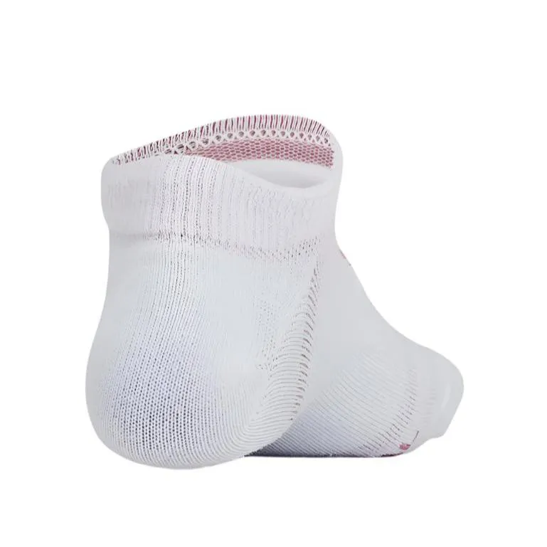 Under Armour Girls Socks Essential 6-Pack No- Show Rebel Pink/White