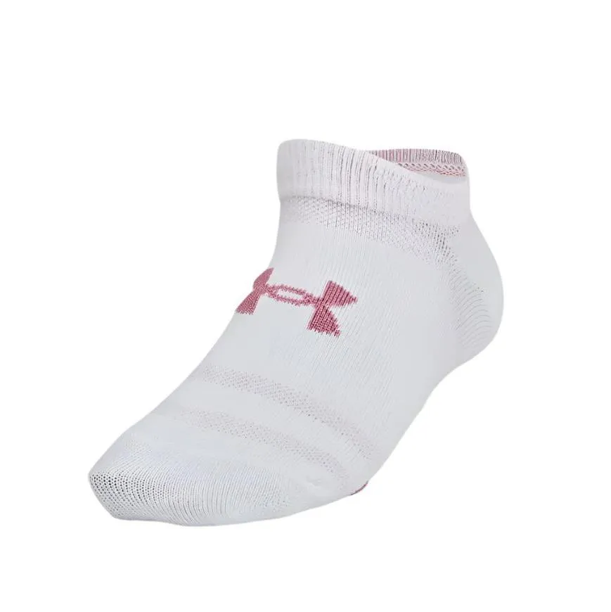 Under Armour Girls Socks Essential 6-Pack No- Show Rebel Pink/White