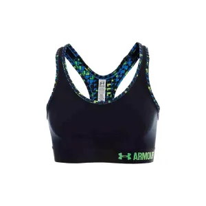 Under Armour Self Binding Mid Womens Sports Bra Size-XS, BLK/BLK/LML - UA1285790-002
