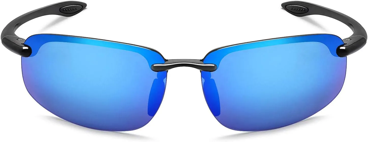 WISTON Sports Polarized Sunglasses for Men Women Tr90 Rimless Frame for Running Fishing Baseball Driving W8001