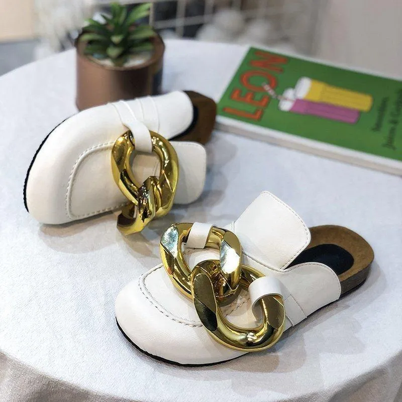 Women's Casaul Covered Toe Faux Leather Slides